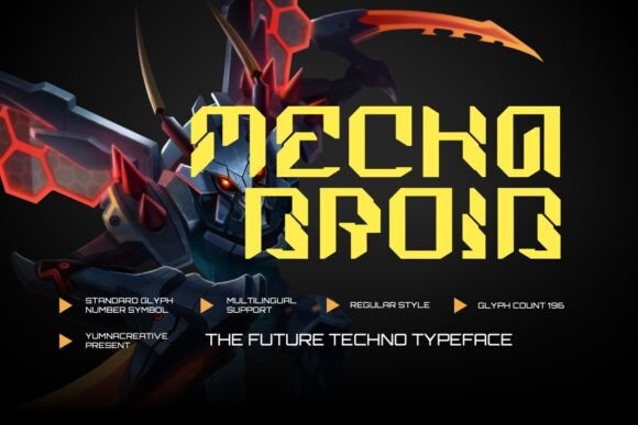 Mechadroid: A Futuristic Display Font for Publishers