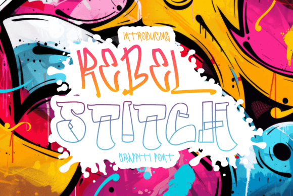 Rebel Stitch: A Bold Graffiti Font for Makers